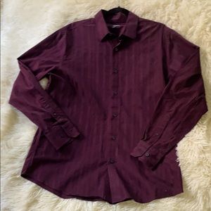 MURANO Burgundy Satin Striped Shirt